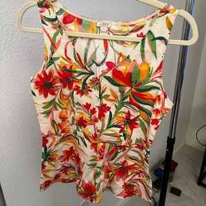 Size 0 J Crew Floral Linen Peplum 💐